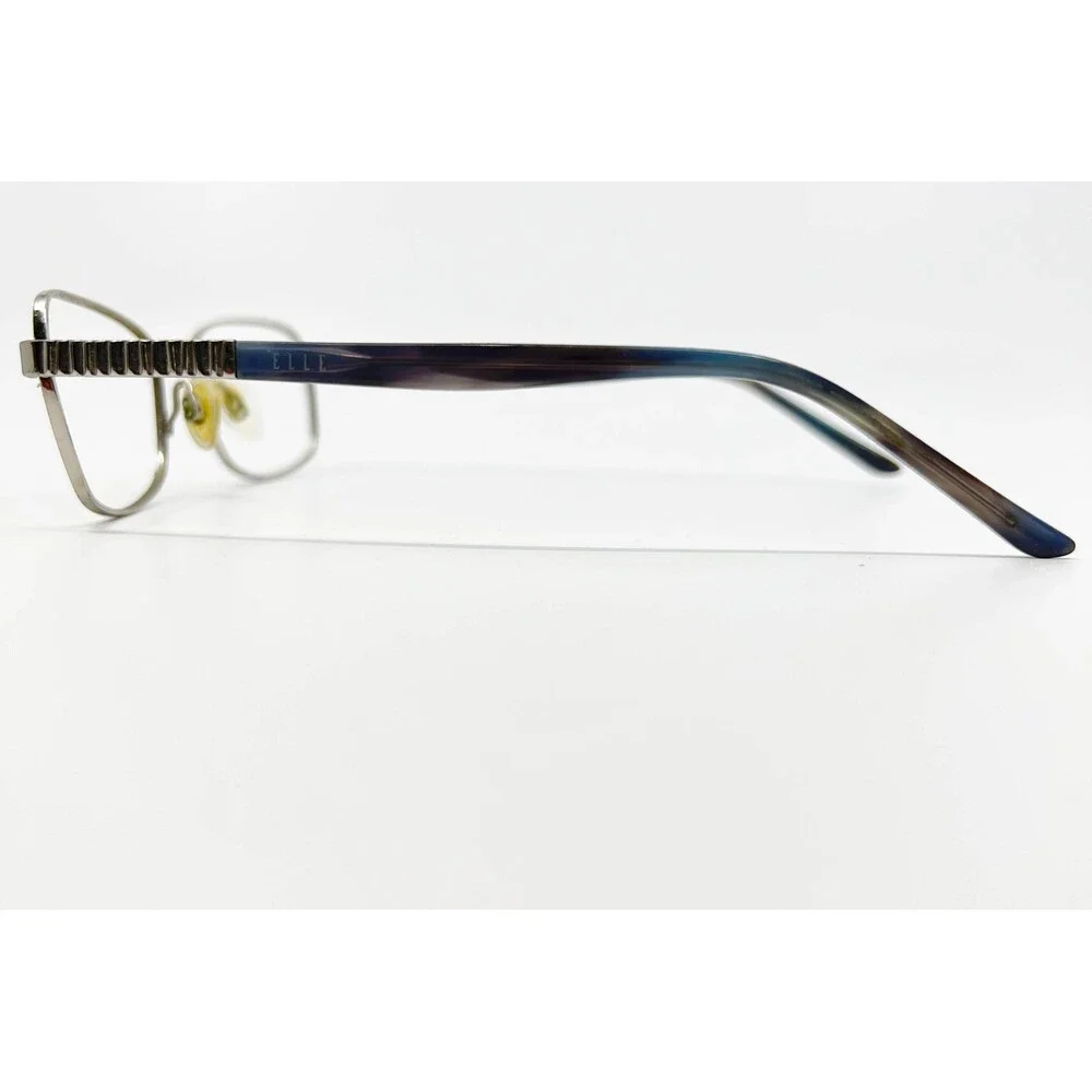 Elle Eyeglasses Womens Silver Blue EL13465 Metal Rectangle 51-16-135